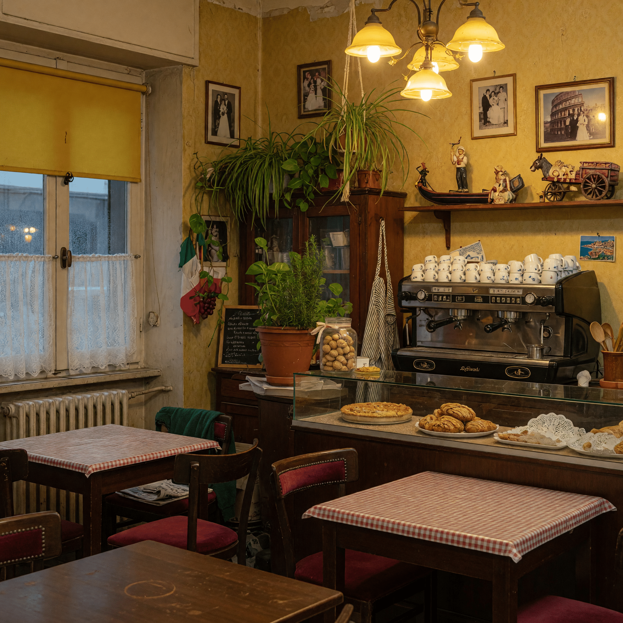 Desayuno italiano con café y postres